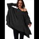 thumbnail image 1 of Sudadera con Capucha Extragrande para Mujer, Jersey con Mangas Murciélago y Cuello Redondo, Jersey con Diseño de Gofre Negro M, 1 of 10