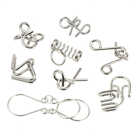 

NUOLUX Intelligence Unzipping Metal Wire Puzzles Trick Toy Metal Mind Game Toys for Kids (A English Type）