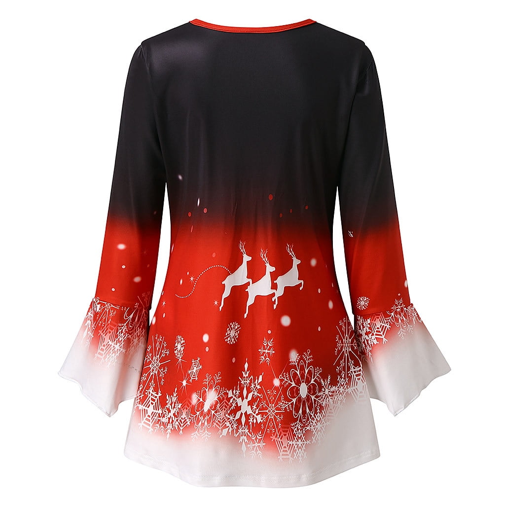 christmas tops ladies plus size