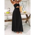thumbnail image 6 of Womens Black Halter Bodycon Maxi Dress Cutout Waist Beaded Detail Summer, 6 of 6