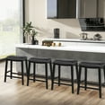 thumbnail image 3 of Gymax 4PCS 26'' Upholstered Counter Height Bar Stool PVC Leather Saddle Stool Black, 3 of 10