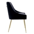 thumbnail image 4 of WestinTrends Carlo Upholstered Velvet Accent Chair with Gold Metal Legs, Black, 4 of 8