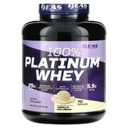 EAS 100% Platinum Whey Powder - 25g Protein, Anti Catabolic, 5.5g BCAAs - 5lb Vanilla Ice Cream