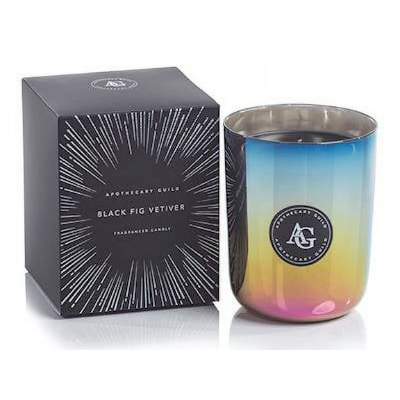 BLACK FIG VETIVER Rainbow Rounded Glass Zodax 10 oz Scented Jar Candle