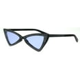 thumbnail image 2 of Womens Bling Engrave Triangle Plastic Cat Eye Plastic Sunglasses Black Blue, 2 of 4