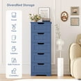 thumbnail image 7 of Homfa Modern Bathroom Cabinet, Free Standing Storage Cabinet with 5 Drawers Organizer Unit for Living Room Bedroom, Blue, 7 of 7
