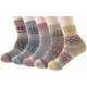 thumbnail image 1 of Calcetines de punto para mujer, calcetines gruesos de lana, calcetines cálidos de algodón, regalos de Navidad, 5 pares, 1 of 5