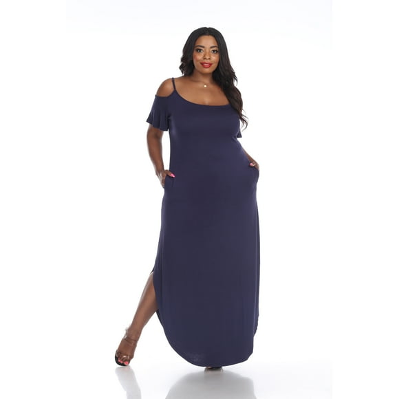 White Mark Women's Cold Shoulder Maxi Dress