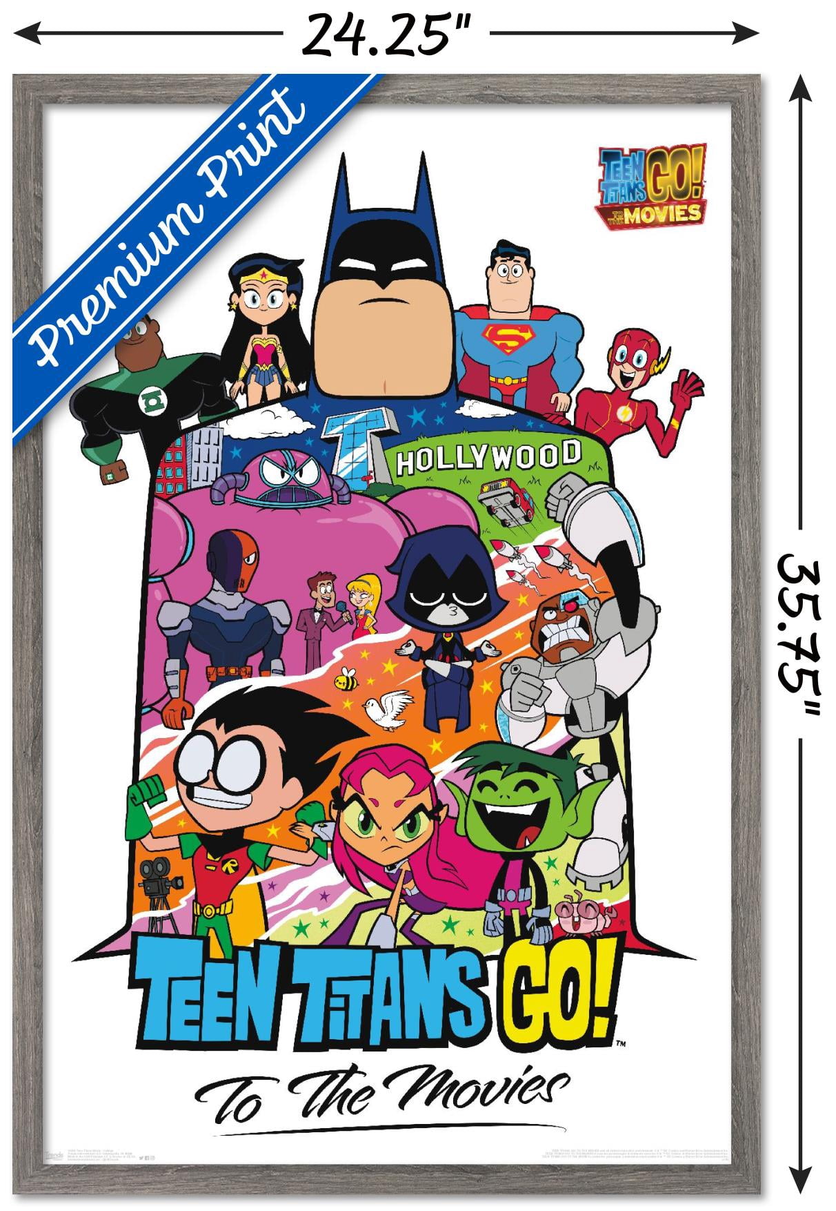 DC Comics Movie - Teen Titans Go! To The Movies - Collage Wall Poster, 22.375" x 34", Framed