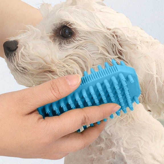 Eespoir Pet Silicone Shampoo Brush, for Long & Short Hair Medium Large Pets, for Cats/Dogs Desheds, Massages, Exfoliates, and Relaxes, Blue