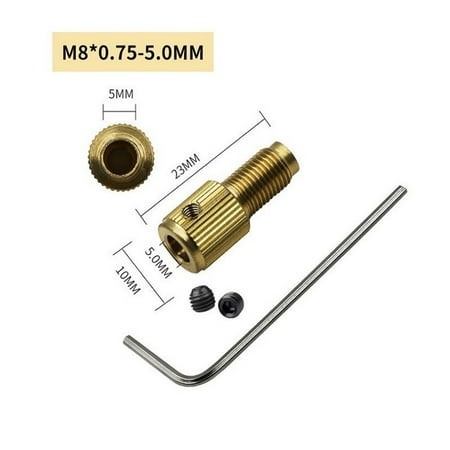 

GLFILL Self-Tightening Mini Brass Drill Clamp Chuck Connecting Rod M8-2/2.3/3.17/5Mm