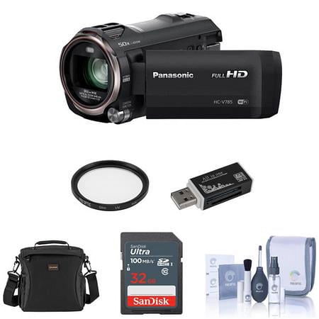 UPC: 0192223222311 | HC-V785K Full HD Camcorder with 20x Optical Zoom Bundle with 32GB SD Memory Card  Shoulder Bag  49mm Multi Coated UV Slim Filter  Cleaning Kit  Card Reader