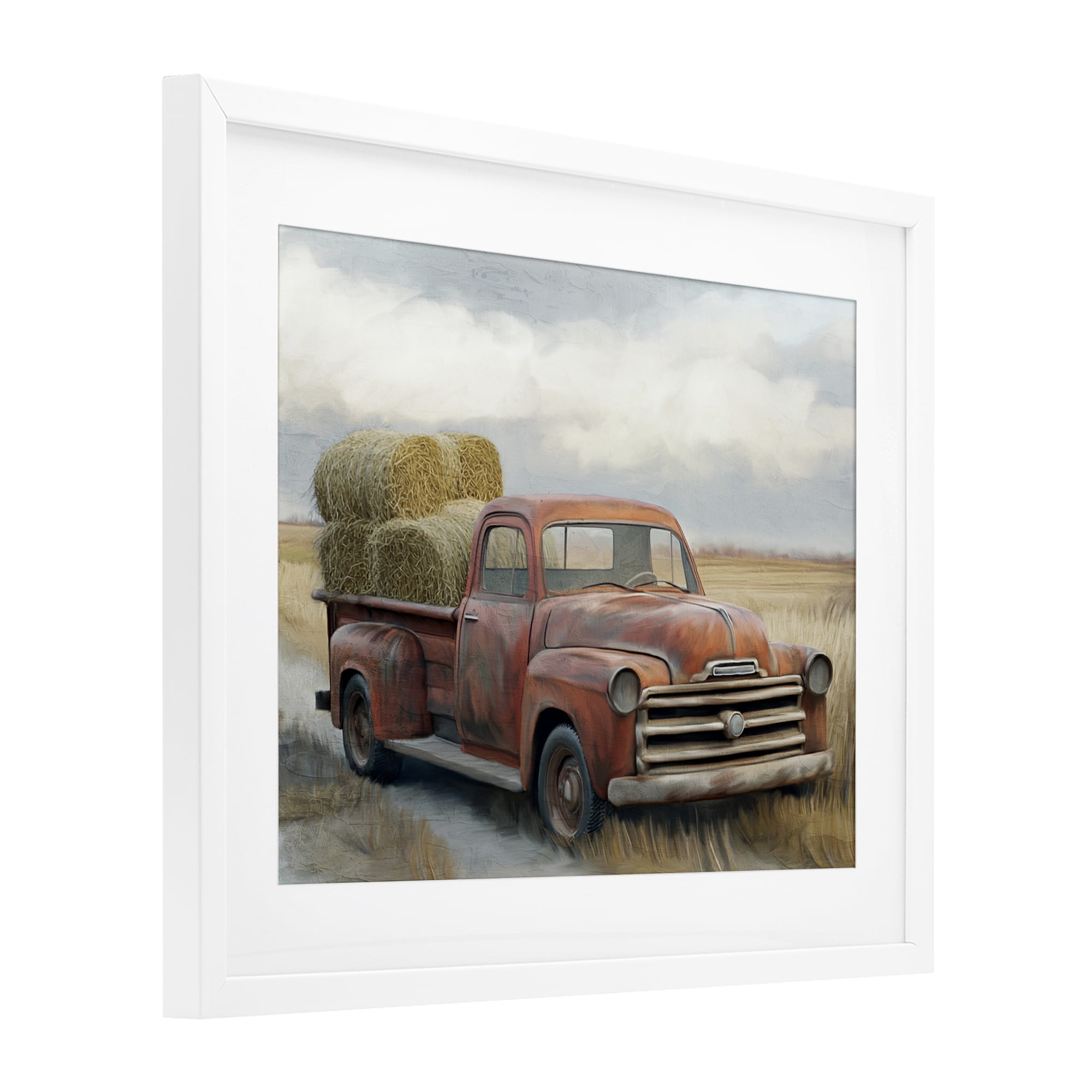 Stupell Industries Hay Time Farm Truck Load White Framed Print Under Glass, design by Kim Allen