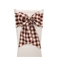 thumbnail image 4 of LA Linen TCcheck8x108-Pk10-OrangeK48 Gingham Checkered Chair Bows, White & Orange - 8 x 108 in. - Pack of 10, 4 of 7
