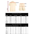 thumbnail image 3 of Men's 2-Piece Beige Summer Outfit - Casual Short Sleeve Button Down Shirt & Shorts Set for Beach & Vacation, 3 of 7