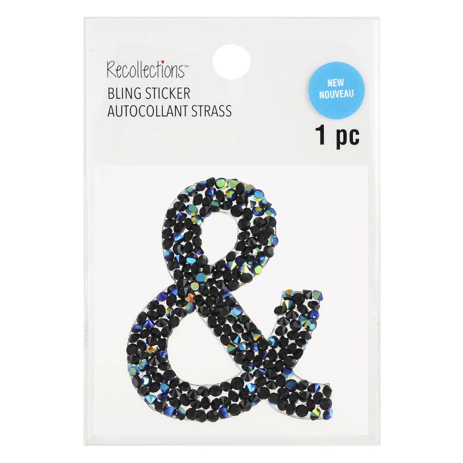 Recollections Black AB Letter Bling Sticker, 12 Pack
