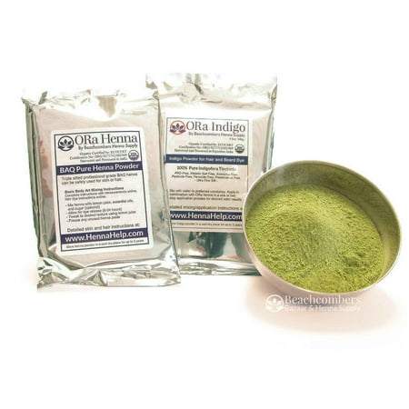 - ORA Natural Hair Dye Combo Pack Henna/Indigo: Browns, Reds, and Black Hair Colors