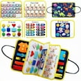 thumbnail image 3 of Usmallbee Busy Board for Toddlers, Montessori Toys for 1 2 3 4 5 Year Old, Sensory Board for Learning Fine Motor Skills Toys, Preschool Learning and Travel Toys for Boys Girls, 3 of 8