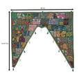 thumbnail image 3 of Stylo Culture Indian Cotton Swag Curtain Large Door Valance For Kids Bedroom Dark Green Vintage Embroidered Patchwork Floral Scarf Curtain Topper Home Decor Window Hanging Toran Gate | 45 x 41 Inches, 3 of 4
