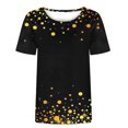 thumbnail image 3 of Fiudx Liquidación de Ahorros de Verano Blusa de Manga Corta Estampada a La Moda para Mujer, Blusas Informales con Cuello Redondo, 3 of 3