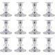 thumbnail image 1 of Juego de portavelas – 12 portavelas de latón clásico, de metal de vidrio, elegante, juego de portavelas para centro de mesa, chimenea, decoración de velas (plata, 6 juegos (12 unidades), 1 of 18