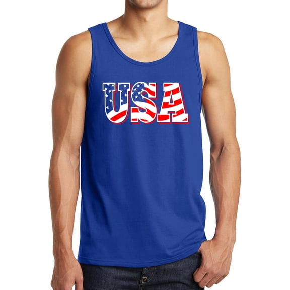 USA Flag Letters Tank Top