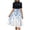 Blue, variant on GNFQXSS Women's Printed Contrast Top Midi Dress Pull On Elegant Outdoor Dating Wear Flowy Pattern Waist Tie Design Pink L