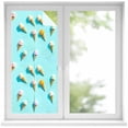 thumbnail image 2 of Blue Ice Cream Window Privacy Film, Summer Colorful Ice Cream Static Cling UV Sun Blocking Tint Film Heat Control Windows Films for Bedroom Bathroom, Window Stickers 17.7"x39.3", 2 of 8