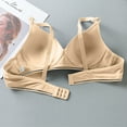 thumbnail image 4 of Women's Satin Push Up Bra Wireless Padded No Underwire Bralettes Lace Plunge Bras Lightweight Strappy Daily Bra, 4 of 6