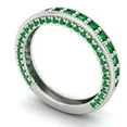 thumbnail image 2 of 1.44 ctw Wedding Band for Women - 18K White Gold Simulated Emerald Stackable Eternity Ring, 2 of 6