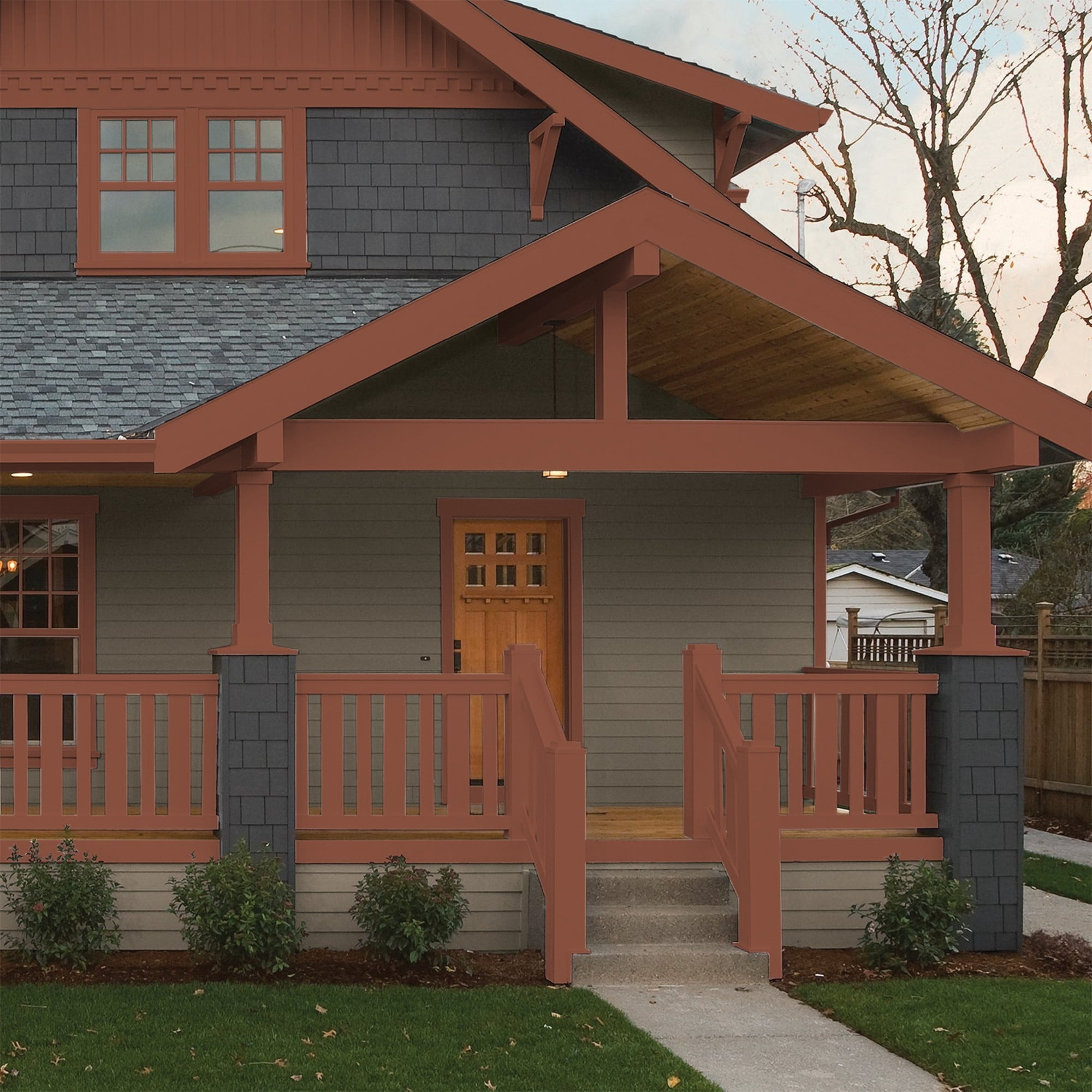 Glidden HEP Warm Wassail / Orange Semi-Gloss Exterior Paint with Primer, 1 Quart