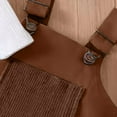 thumbnail image 5 of CAICJ98 Newborn Baby Girl 3Pcs Bodysuit Romper Overall Dress Headband Toddler Fall Winter Outfits Sets (Brown,6-12 Months), 5 of 6