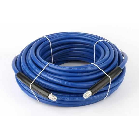 Schieffer 3000 PSI 1/4" x 150' Blue Non Marking Carpet Cleaning Hose 250 Degree
