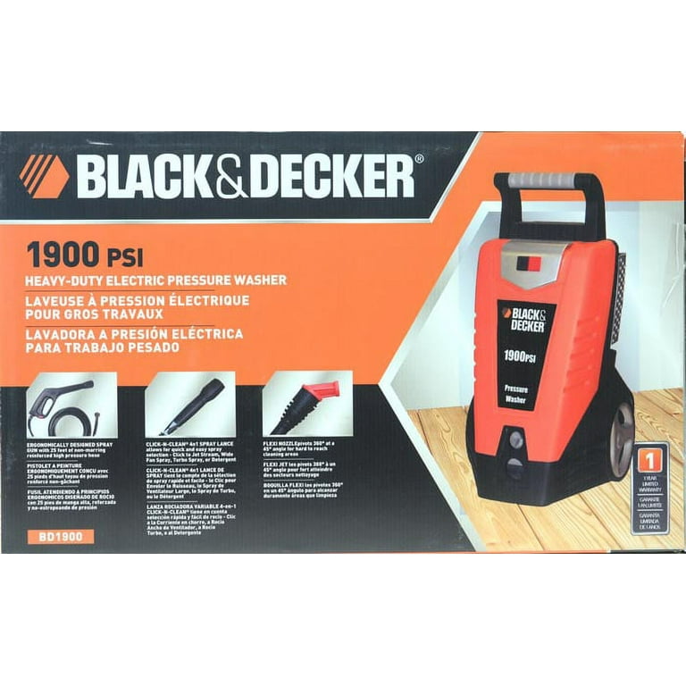 Black & Decker 1900psi at 1.5gpm Electric Pressure Washer 
