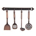 thumbnail image 1 of Shisuyan 5pcs 1:12 Dolls House Miniature Metal Kitchenware Home Kitchen Accessories (Coffee Color), 1 of 8