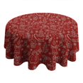 thumbnail image 4 of Red Christmas Scene Pattern Round Tablecloth 60"x60",Wrinkle Wipeable Table Cloth for Kitchen Dining Room Picnic Patio Party, 4 of 6