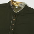 thumbnail image 5 of DDAPJ pyju Waffle Henley Shirts for Men Fashion Crewneck Pullover Tops Raglan Long Sleeve Casual 4 Button T-shirts Quick Dry Collarless Golf Shirt Army Green L, 5 of 7