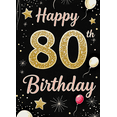 thumbnail image 4 of Glittery 80th Birthday Banner with Balloons Stars and Fireworks Background Party Decoration Photography Prop Birthday Party Supplies Backdrop for Celebrations, 4 of 8