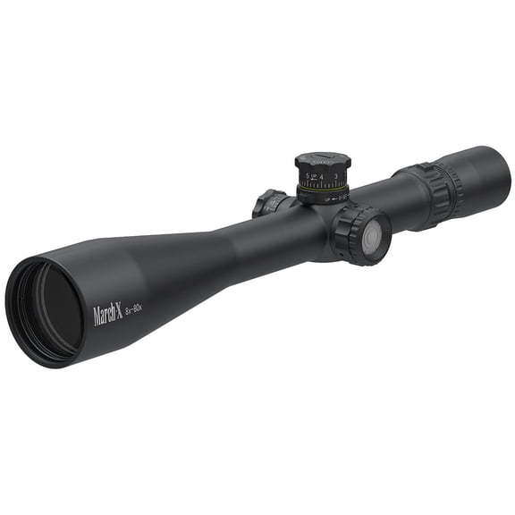 March X Sporting 8-80x56mm SFP Riflescope, MTR-FT Reticle, 1/8 MOA, 6-Level Illumination, 34mm Tube, High-Quality ED Lenses (D80V56TI-MTR-FT)