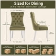 thumbnail image 3 of ODUSE-DAILY Velvet Dining Chairs Set of 2, Green Kitchen & Dining Room Chairs, Nailheads Tufted, Sillas De Comedor, Fabric Upholstered, Silver Chrome Metal Legs (Olive, 2 Pcs), 3 of 10