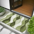 thumbnail image 5 of 2x3 Door Mat Rug, Sage Green Stripes Non-Skid Rubber Backing Large Rectangle Rugs - Living Room Bedroom Home Office, Retro Farmhouse Abstract Ripple Indoor Floor Mat Carpets Washable Rug, 5 of 9