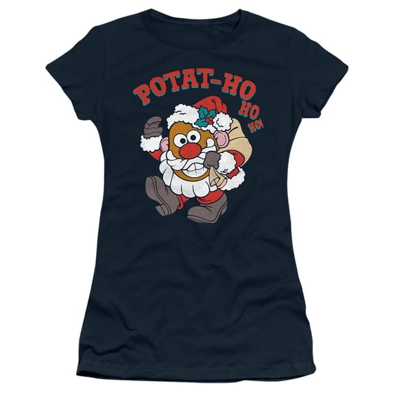 Mr Potato Head Ho Ho Ho S/S Junior Women's T-Shirt Sheer Navy