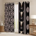 thumbnail image 2 of Manfei Rustic Boho Aztec Black Out Curtains,Country Bull Skull Curtains Pack of 2 (42x63 Each),Western Co0Wboy Tribal Bedroom Curtains For Boys Kids,Super Cozy Room Decor, 2 of 6
