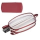 thumbnail image 1 of Gafas de lectura de moda para personas mayores, gafas para presbicia portátiles plegables de acero inoxidable (+100 marco cuadrado rojo), 1 of 8