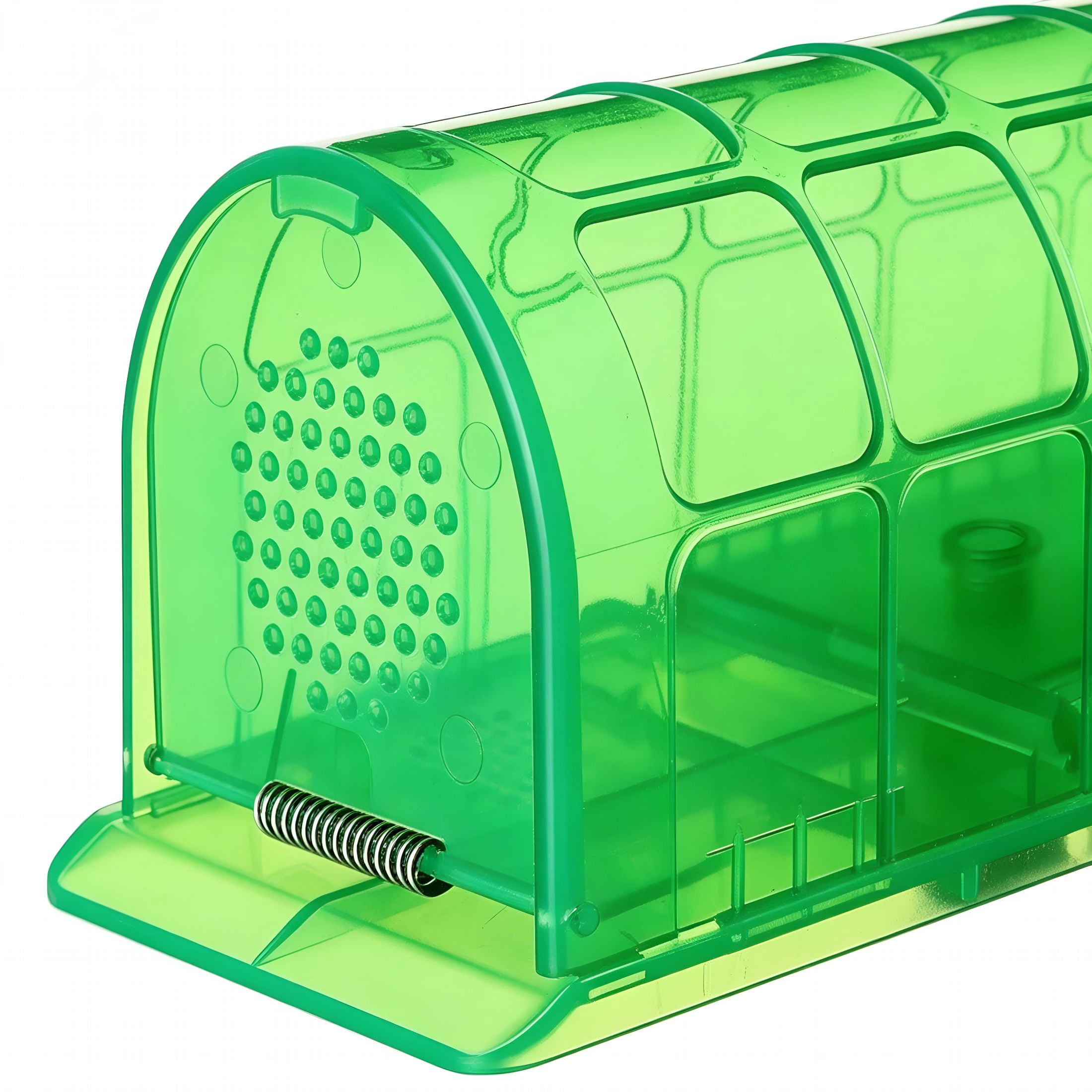 QARUN Humane Mouse Trap Indoor for Home,Live Catch and Release Rat Trap with Ventilated Chamber,2 Pack Reusable No Kill Mice Trap Outdoor,Green