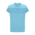 thumbnail image 4 of Craaazy Women's Relaxed Fit Crew Neck Blouse, Solid Color Short Sleeve Pleated Top, Loose Comfy Casual Tee for Spring & Summer Gifts, 4 of 7