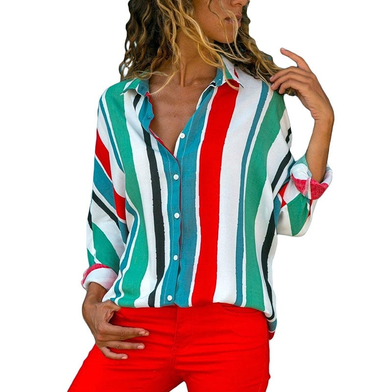 color block button up shirt womens