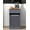 Grey, variant on Tilt Out Trash Cabinet,Antique-Style Beadboard Kitchen Island with Solid Wood Tabletop & Drawer,  Proof Trash Can, Wood Laundry Cabinet (Blue, Single Dooor)