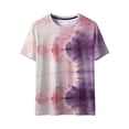 thumbnail image 2 of Tie-Dye Tops for Women Summer Short Sleeve T-shirts Colorful Plus Size Casual Graphic Tee Shirt Loose Tshirts (L, Pink), 2 of 9