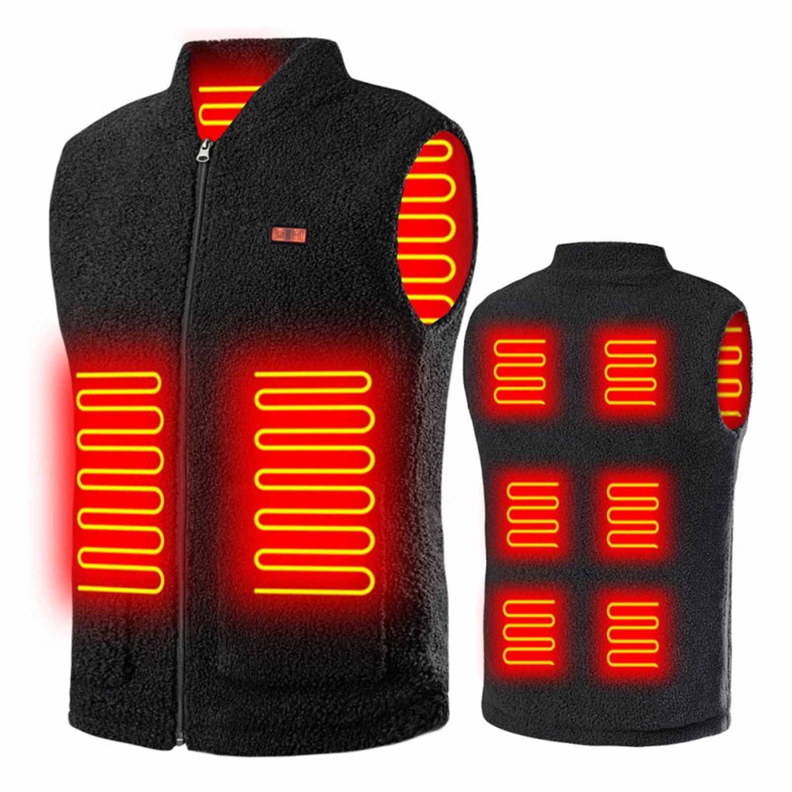  Yeah-hhi Heated Vest for Men/Women with Massage Function Warm  Coat 11 Heating Zones, 3 Controls for Skiing, Hiking,M,Black